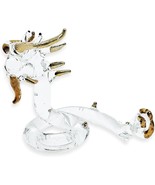  2 &quot; Long Clear Gold Curl Chinese Dragon Figurine Mi - £19.75 GBP