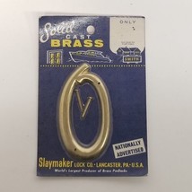 Vintage Slaymaker Solid Cast Brass No. 0 House Number, NOS - £9.43 GBP