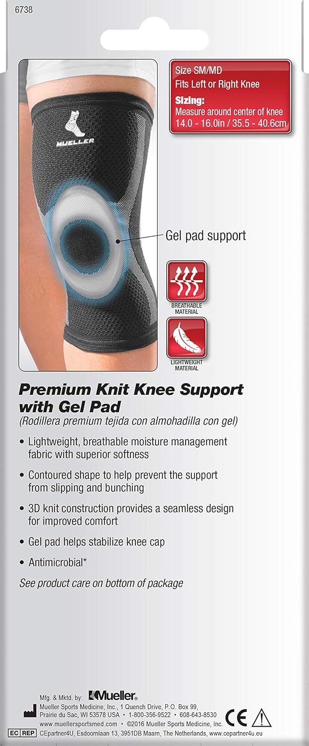 MLR Premium Knee Support with Gel Pad, Black, L/XL Item image 4