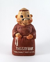 Sweet Friar Monk Priest Bank &quot;Thou Shalt Not Steal&quot; 7.5&quot; Tall Vintage - £12.78 GBP