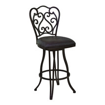 30" Espresso Iron Swivel Bar Height Bar Chair - $7,311.12 MXN