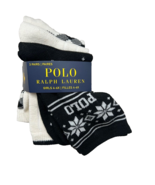 Polo Ralph Lauren Girls 3 Pairs Socks Logo Snowflakes Black / Off White - £35.00 GBP