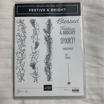 STAMPIN’ UP! Festive &amp; Bright Spooky Blessed Greetings Stamp Set Hallowe... - £45.11 GBP