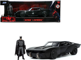 Batmobile Matt Black with Batman Diecast Figure &quot;The Batman&quot; (2022) Movie &quot;DC Co - £43.96 GBP