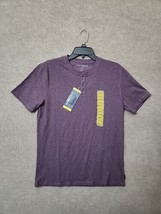 Lucky Brand Short Sleeve Henley Shirt Mens Medium Purple NEW - $24.62