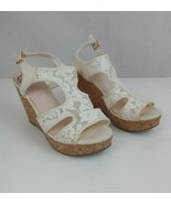 Fergalicious Kailyn Wedge Sandals Lace Floral Design Size 7.5 - $19.79