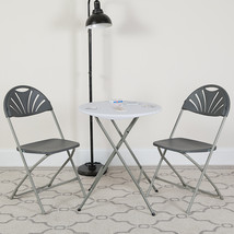 Charcoal Plastic Folding Chair LE-L-4-CH-GG - £30.45 GBP