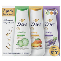 Dove Refresh, Glow &amp; Relax Body Wash Collection (23 fl. oz., 3 pk.) - $45.00