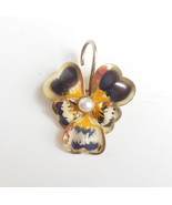 Unsigned Gold Filled Pansy Pin Ladies Costume Jewelry Flower Brooch Faux... - £47.92 GBP