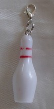 Handcrafted Bowling Pin Resin Zipper Pull Altered Repurposed Game FREE SHIPPING  - £9.59 GBP