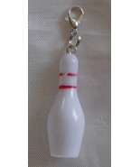 Handcrafted Bowling Pin Resin Zipper Pull Altered Repurposed Game FREE S... - £9.64 GBP