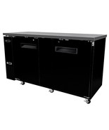 NEW 2 TWO DOOR BLACK BACK BAR COOLER 69&quot;X27&quot; DEEP BEER WINE COOR REFRIGE... - $2,925.00