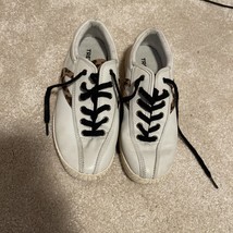 Tretorn Nylite 25 Plus Lace Up Athletic White &amp; Leopard Sneakers SZ 6 - £12.56 GBP