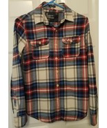 American Eagle Outfitters Mens Athletic Fit Flannel Shirt Red White Blue... - £15.25 GBP