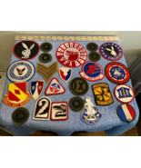 LOT OF VINTAGE PATCHES MOSTLY MILITARY PLAYBOY BUNNY (A) - $75.00