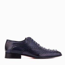 The Varenne Navy Pythn Leather Oxford Men Shoe image 7