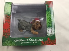 Sandicast Crouching Yorkshire Terrier Christmas Ornament CUTE - £11.98 GBP