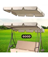 600D Outdoor Swing Canopy Replacement, 77&quot; W X 43&quot; D X 5.9&quot; H Beige - $31.92