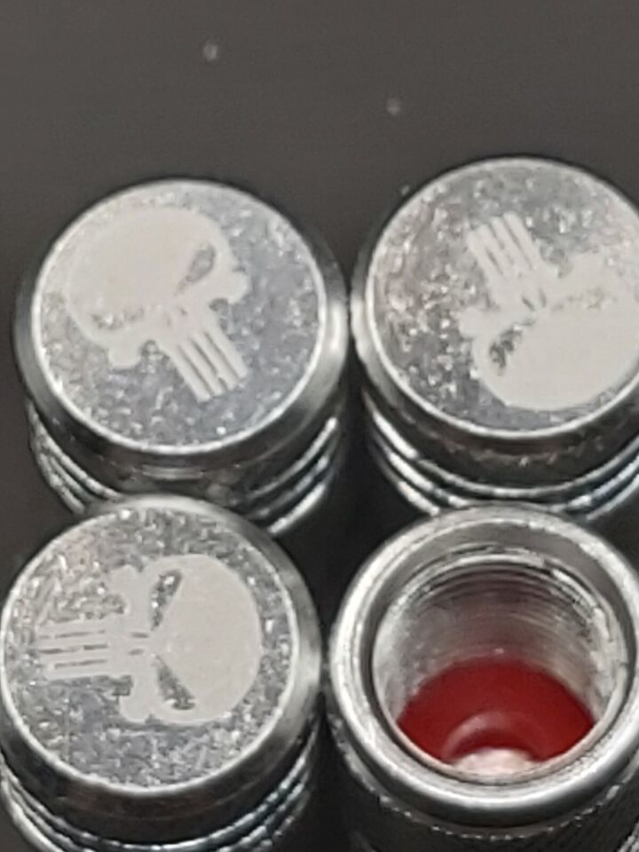 Set of  4 Chrome Punisher Tire Valve Stem Caps For Car, Standard Fitting - $7.24
