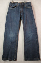 Levi&#39;s 505 Jeans Boys 16 Blue Denim 100% Cotton Flat Front Straight Leg Pockets - £17.27 GBP