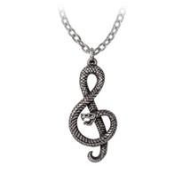 Alchemy Gothic P939 Playing The Devil&#39;s Tune Necklace Pendant Serpant Ha... - $25.99