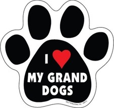 I HEART MY GRAND DOGS CUTE DOG PAW PRINT Fridge Car Magnet 5&quot;x5&quot; LARGE S... - $5.89