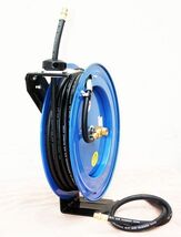 Pneumatic 50’ Retractable Air Hose Reel w/ 3/8&quot; x 50ft  Rubber Hose &amp; Le... - €104,21 EUR