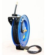 Pneumatic 50’ Retractable Air Hose Reel w/ 3/8&quot; x 50ft  Rubber Hose &amp; Le... - $168.76 CAD