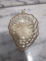Anchor Hocking Yellow Glass Candy Dish, Grape Bubble Design, Vintage Can... - $10.89