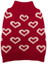Fashion Pet All Over Hearts Dog Sweater Red Medium - 1 count Fashion Pet All Ove - £17.83 GBP