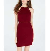 City Studio Junior Womens 9 Garnet Red Sleeveless Illusion Waist Mini Dress NWT - £19.38 GBP