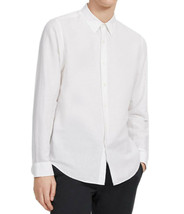Theory Mens White Irving Long Sleeve Linen Button Down Shirt, 2XL XXL 39... - $126.72