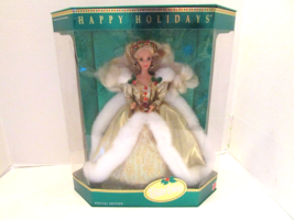 Mattel 12155 Happy Holidays Barbie 1994 Special Ed Gold Rare Misprint LotP - £31.07 GBP