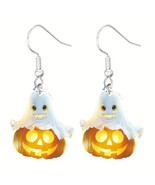 Halloween Ghost  Jack-o-lattern Pumpkin Earrings - $7.66