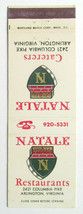 Natale Restaurants - Arlington, Virginia 20 Strike Matchbook Cover VA Matchcover - £1.37 GBP
