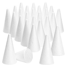 24 Pack White Foam Cones For Crafts, Easter Decorations, Flower Arrangements (2  - £25.02 GBP