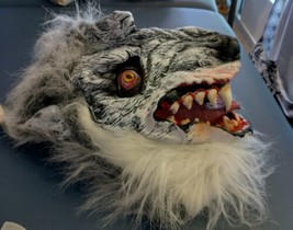Werewolf Wolf Monster Halloween Rubber Mask White Black Gray Faux Fur 2018 - £36.31 GBP
