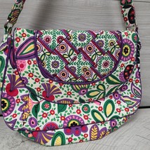 Vera Bradley Shoulder Magnetic Purse Tote Handbag Floral Flowers Bright ... - £10.55 GBP