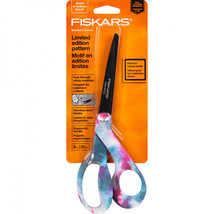 Fiskars Premier 8 Inch Pink and Blue Tie Dye Nonstick Scissors - £11.73 GBP