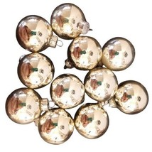11 Glass Ball Christmas Ornaments Shiny Silver 1.75&quot; Holiday Time Rauch USA Made - £6.25 GBP