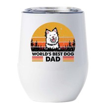 World&#39;s Best Lapinkoira Dog Dad Wine Tumbler 12oz Cup Gift For Dog Pet Lover - £18.15 GBP