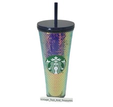 NEW STARBUCKS 2020 CHRISTMAS BLUE SEQUIN IRIDESCENT TUMBLER DRINK 24 OZ ... - £44.80 GBP