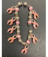 Cure for Cancer Breast Cancer Ribbon Charm Bracelet - $627.22 MXN