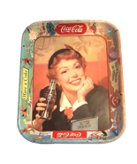 Coke Coca Cola Metal Serving Tray Thirst Knows No Season Lady Vintage Ti... - $32.71