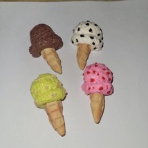 Ice Cream Magnet Set Ice Cream Cones Chocolate Strawberry Cookies - £8.20 GBP