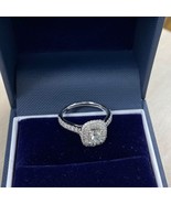 1.05 Ctw Princess Cut Diamond Engagement Double Halo Ring 18k White Gold - $46,618.16 MXN