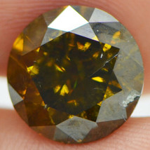 Round Shape Diamond Champagne Fancy Color SI3 Loose Natural Enhanced 5.96 Carat - £3,896.13 GBP
