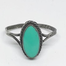 Vintage Sterling Silver Ring Turquoise Size 6.5 - $49.49