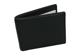 Theory Mens Black Marr Pebbled Genuine Leather Billfold Bifold Wallet 8679-5 - £154.68 GBP