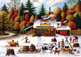 Vermont Maple Tree Tappers 500 Piece Jigsaw Puzzle Oil Pastel NEW - $17.60
